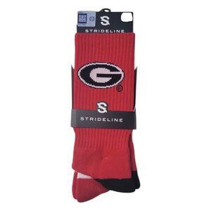 NCAA Adult 2-Pack Moisture Wicking Contour Fit Crew Socks - Georgia Bulldogs